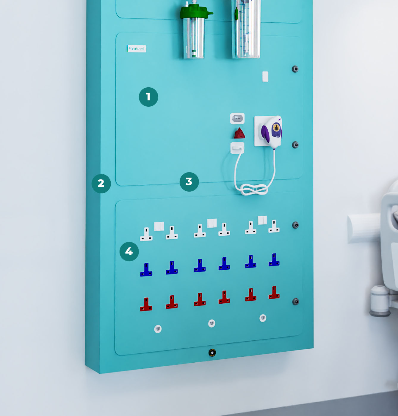 Bed head trunking Hospital ward trunking Hygipod MSU